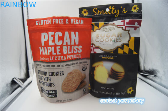 Borse d'imballaggio di plastica/bustina per i biscotti, sacchetto dello spuntino del formaggio 10oz con la chiusura lampo