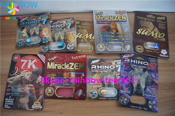 Contenitore di carta di SGS che imballa la chiara bottiglia di pillola di plastica del sesso, servizio personalizzato fornito