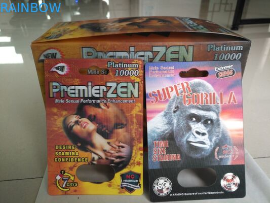 Le pillole maschii di potenziamento rimuovono i materiali d'imballaggio della carta/pp della bolla