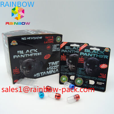 Le pillole di potenziamento del sesso della scatola di presentazione della mamba nero che imballano la carta 3D effettuano la pillola del sesso