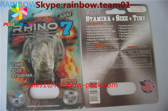 La mamba nero 3D carda le pillole d'imballaggio solide come roccia del sesso della carta 3d della pillola 3D del sesso della costruzione che imballano la carta della pillola del sesso della carta di carta 3D