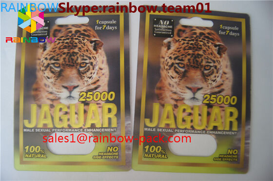 La mamba nero 3D carda le pillole d'imballaggio solide come roccia del sesso della carta 3d della pillola 3D del sesso della costruzione che imballano la carta della pillola del sesso della carta di carta 3D