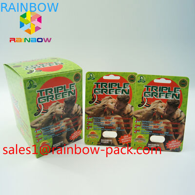 le pillole calde del sesso della mamba nero 3D cards3d della carta di stampa di vendita 3D che imballano la pillola del sesso della carta di carta 3D cardano le scatole della pillola di potenziamento