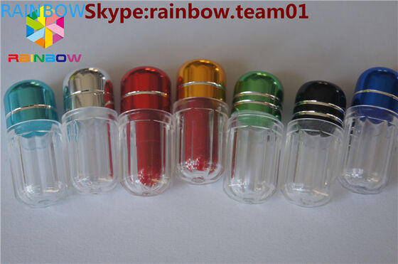 Le bottiglie di pillola vuote di rinoceronte da vendere la bottiglia di pillola del sesso con l'anello ricoprono le bottiglie di pillola a forma di capsula della vendita all'ingrosso del contenitore