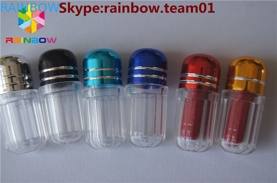 La bottiglia di pillola del sesso della capsula del recipiente di plastica con le bottiglie di pillola della vendita all'ingrosso del cappuccio del metallo incapsula il contenitore di forma