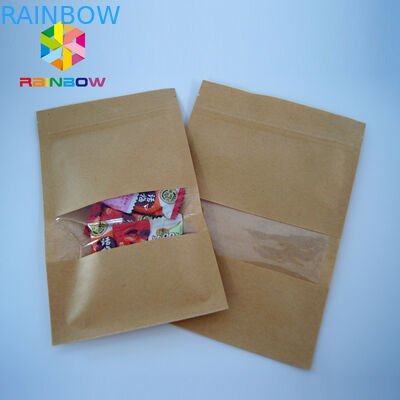 Le bustine di tè rivestite stagnola stampate su misura che imballano, Kraft stanno sui sacchetti con la finestra