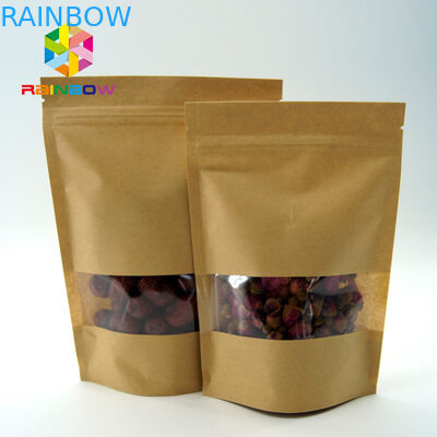 Le chiare bustine di tè della finestra che imballano/risigillabili stanno sui sacchetti per alimento