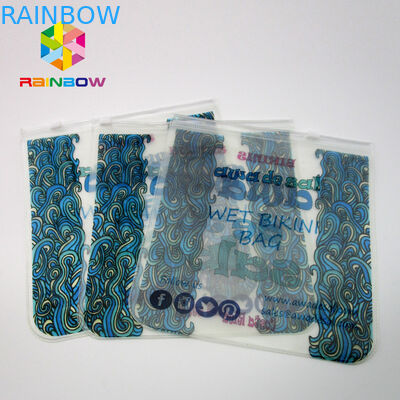 Borsa trasparente del bikini della borsa del PVC, borsa di plastica dello Swimwear di EVA con la chiusura lampo