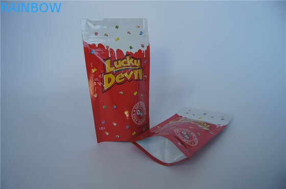 Le borse di plastica su misura della stagnola risigillabili stanno sul sacchetto gommoso/la borsa gommosa a chiusura lampo di alluminio