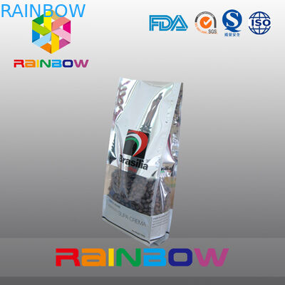 Sacchetto di plastica d'imballaggio dei chicchi di caffè delle borse del rinforzo del tè laterale durevole del fondo piatto