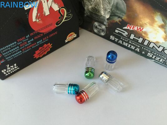 Metal le bottiglie di pillola di plastica variopinte del cappuccio per la pallottola della capsula di FX 9000/rinoceronte 7/SWAG