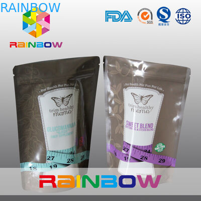 La chiusura lampo riutilizzabile 150g del commestibile sta sui sacchetti per la polvere di energia