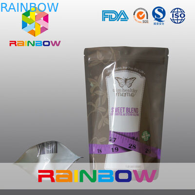 La chiusura lampo riutilizzabile 150g del commestibile sta sui sacchetti per la polvere di energia