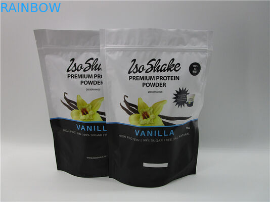 Borse d'imballaggio della polvere della proteina per nutrizione 1kg che imballa con la tacca dello strappo e della chiusura lampo