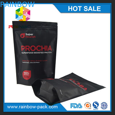 Il campione libero sta sulla chiusura lampo per la polvere del proteina del siero 750g che packaing con la tacca dello strappo