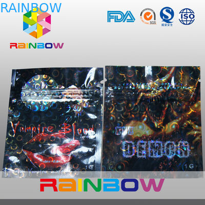 Mini borse a chiusura lampo laminate di incenso di erbe materiale della scimmia con le tacche dello strappo