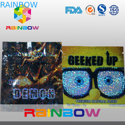 Mini borse a chiusura lampo laminate di incenso di erbe materiale della scimmia con le tacche dello strappo