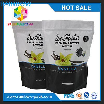 Il commestibile 1kg sta sulla borsa packaing della polvere del proteina del siero con la chiusura lampo