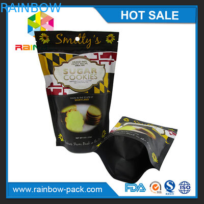 Il di alluminio stampato metallina sta la borsa d'imballaggio su su misura del tè stampata verde di logo con le tacche dello strappo e della chiusura lampo