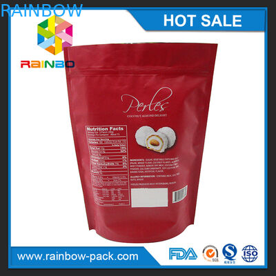 Il di alluminio stampato metallina sta la borsa d'imballaggio su su misura del tè stampata verde di logo con le tacche dello strappo e della chiusura lampo