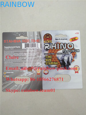 imballaggio Superiore stimato della pillola 3d del sesso di rinoceronte/carta maschio dell'imballaggio della bolla carta/3d dell'imballaggio della pillola di potenziamento