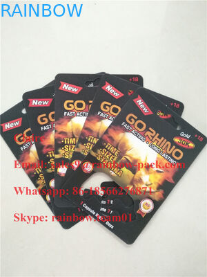 Carta d'imballaggio della bolla 3D di U.S.A. della pillola all'ingrosso di rinoceronte per il contenitore/pallottola/bottiglia della capsula di rinoceronte Go