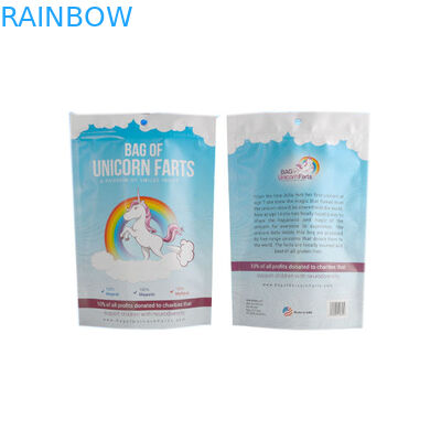 Il sacchetto della stagnola di Alumimum del laminato plastico che imballa il blu bianco a chiusura lampo Shinny