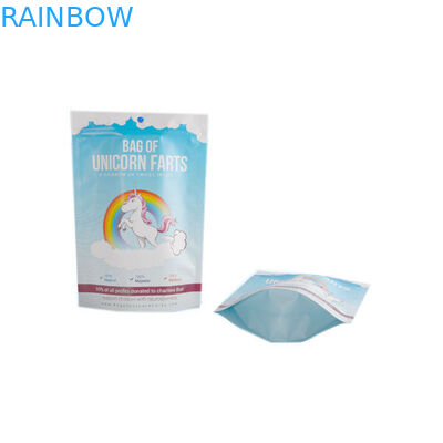 Il sacchetto della stagnola di Alumimum del laminato plastico che imballa il blu bianco a chiusura lampo Shinny