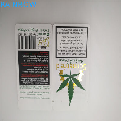 Il bianco di Hotstamped ha personalizzato i sacchi di carta delle foglie di CBD, carta kraft che imballa per le foglie del tabacco CBD
