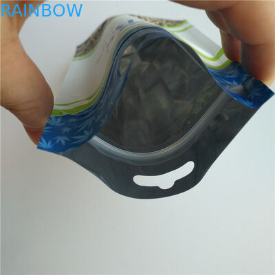 Borse d'imballaggio risigillabili bianche opache delle canapa, imballaggio del sacchetto di plastica