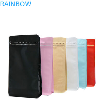 borsa di caffè laminata risigillabile di imballaggio di plastica dell'alimento del fondo piatto del blocchetto del di alluminio 500g 1kg con la valvola