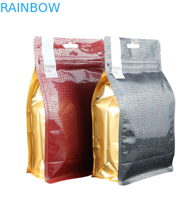 borsa di caffè laminata risigillabile di imballaggio di plastica dell'alimento del fondo piatto del blocchetto del di alluminio 500g 1kg con la valvola