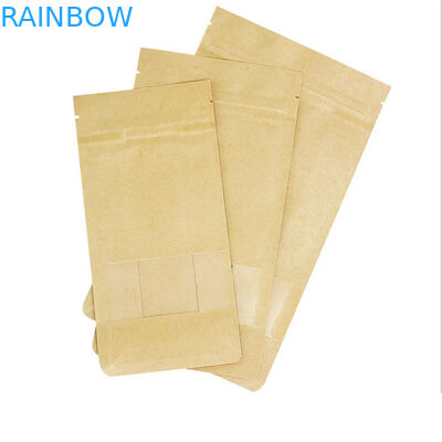 Borsa d'imballaggio della guarnizione laterale della serratura tre dello zip dei sacchi di carta su misura chiara parte anteriore per i dadi di Candy