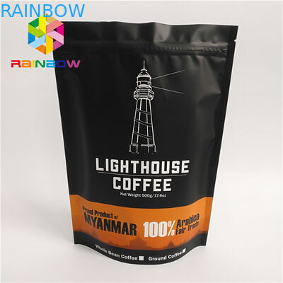 A chiusura lampo risigillabili stanno sulla borsa dei sacchetti del caffè per alimento, dimensione su ordinazione