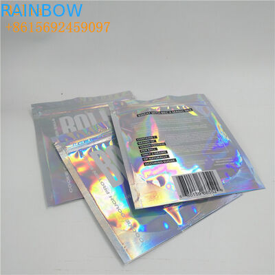 Sacchetto su ordinazione della stagnola di stampa che imballa una chiara chiusura lampo laterale lucida per il cavo di USB