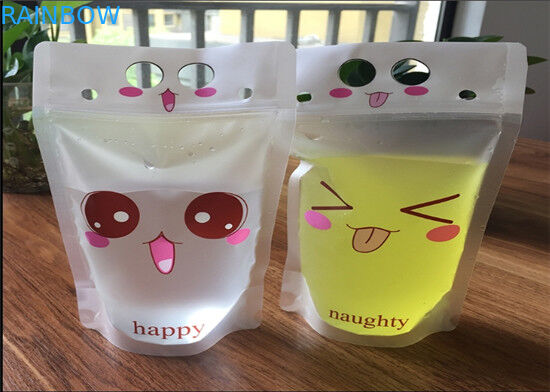 La bevanda del succo sta su insacca il certificato di stampa su ordinazione di FDA di colore di CMYK con la maniglia