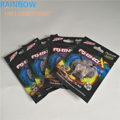 I sacchetti di plastica del foro di caduta che imballano la pillola a chiusura lampo insacca la borsa di plastica della stagnola della chiusura lampo con stampa di logo