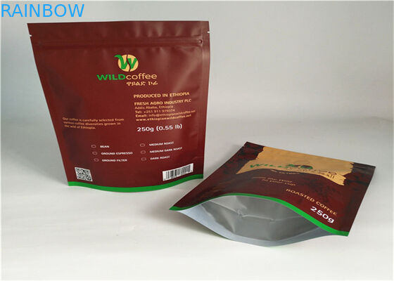 La serratura di plastica nera dello zip delle borse dell'imballaggio di Mylar corrisponde su a caffè ed a tè