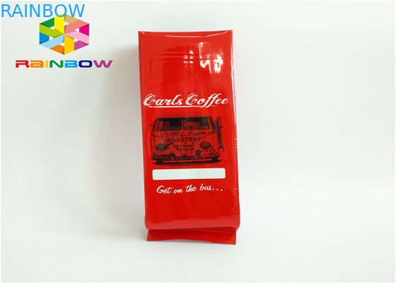 Borsa d'imballaggio del rinforzo del lato del caffè americano stampata abitudine per caffè arrostito con il sacchetto della polvere del chicco di caffè del legame della latta e della valvola