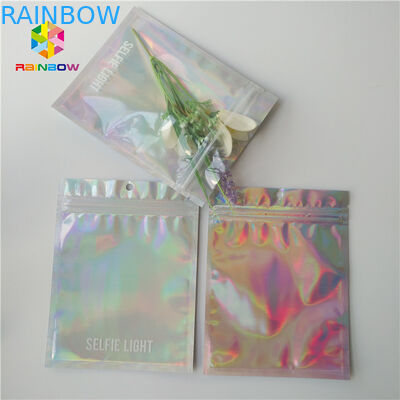 Brillantemente borsa d'imballaggio cosmetica del laser con chiaro olografico anteriore/posteriore