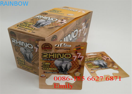 Carta della bolla della carta patinata che imballa laminazione lucida per le pillole sessuali di potenziamento