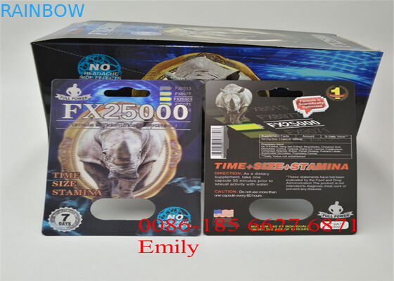 Carta della bolla della carta patinata che imballa laminazione lucida per le pillole sessuali di potenziamento