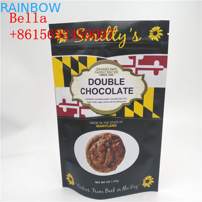 Il di alluminio di colore di personalizzazione insacca la maniglia della cima della chiusura lampo per l'imballaggio del biscotto