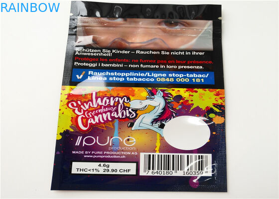 Incenso di erbe risigillabile che imballa, borse di plastica di THC della chiusura lampo per l'imballaggio della pillola