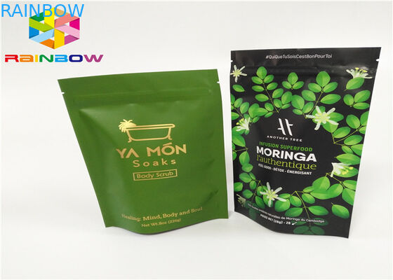 L'abitudine ha stampato la borsa a chiusura lampo su ordinazione riciclabile di imballaggio per alimenti mylar del tè del di alluminio dello zip del tè per il sacchetto della polvere del caffè