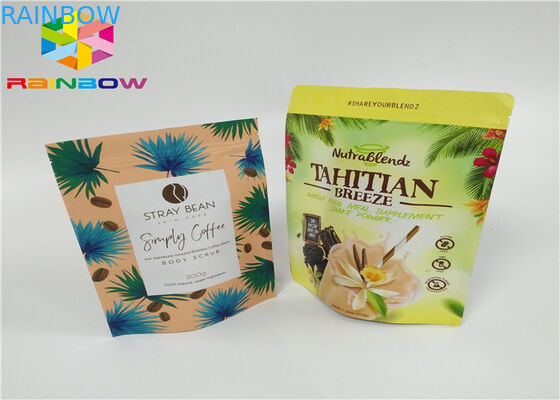 L'abitudine ha stampato la borsa a chiusura lampo su ordinazione riciclabile di imballaggio per alimenti mylar del tè del di alluminio dello zip del tè per il sacchetto della polvere del caffè