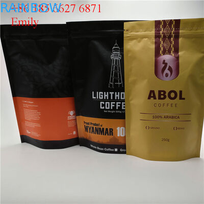 Zipper il sacchetto della stagnola che imballa 250g 500g con il degassamento delle valvole unidirezionali