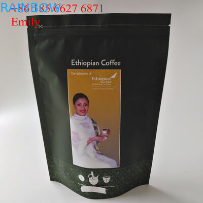 Zipper il sacchetto della stagnola che imballa 250g 500g con il degassamento delle valvole unidirezionali