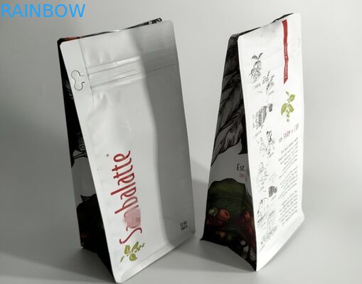 Sacchetti di plastica quadrati piani che imballano il fondo del blocco per l'industriale del caffè