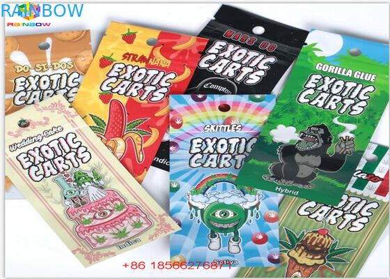 Borse d'imballaggio della chiusura lampo di Mylar della cartuccia di Vape della stagnola dell'ologramma di incenso di erbe dello SGS mini